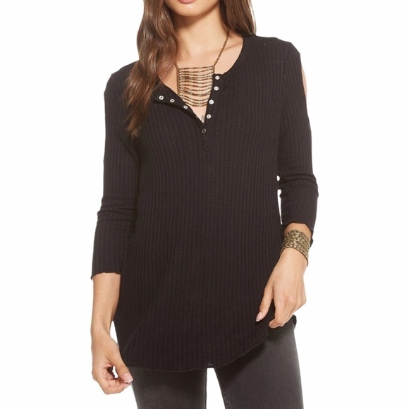 New Chaser 3/4 Sleeve Thermal Double Cold Shoulder - Picture 1 of 5